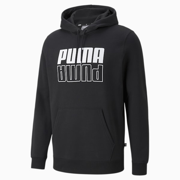 PUMA POWER Men's Regular Fit Hoodie, Puma Black, extralarge-AUS