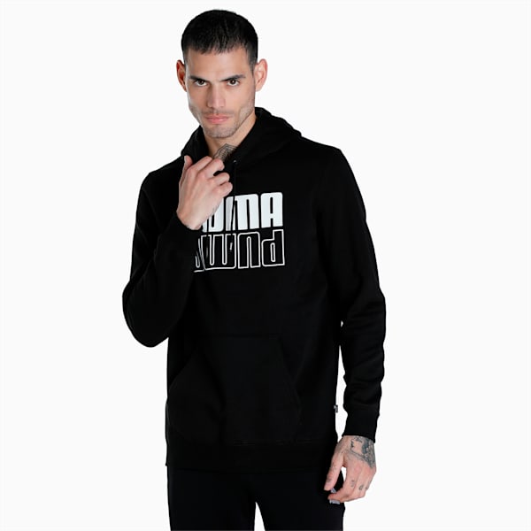 PUMA POWER Men's Regular Fit Hoodie, Puma Black, extralarge-IND