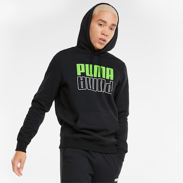 POWER Men's Hoodie, Puma Black-Green Flash, extralarge