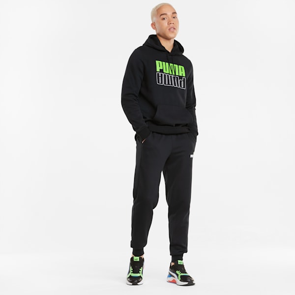 POWER Men's Hoodie, Puma Black-Green Flash, extralarge