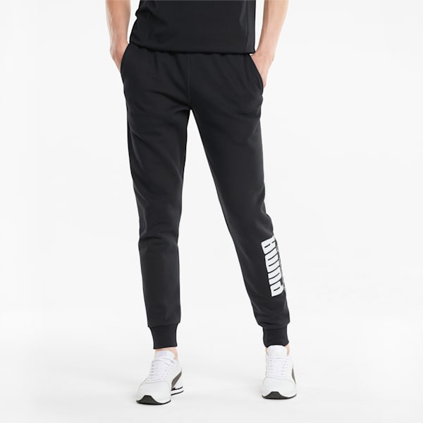 PUMA POWER Knitted Men's Regular Fit Sweat Pants, Puma Black, extralarge-IND