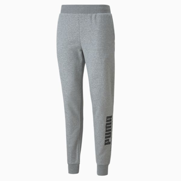 PUMA POWER Regular Fit Knitted Men's Sweat Pants, Medium Gray Heather