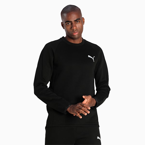 EVOSTRIPE Men's Slim Fit Sweatshirt, Puma Black, extralarge-IND