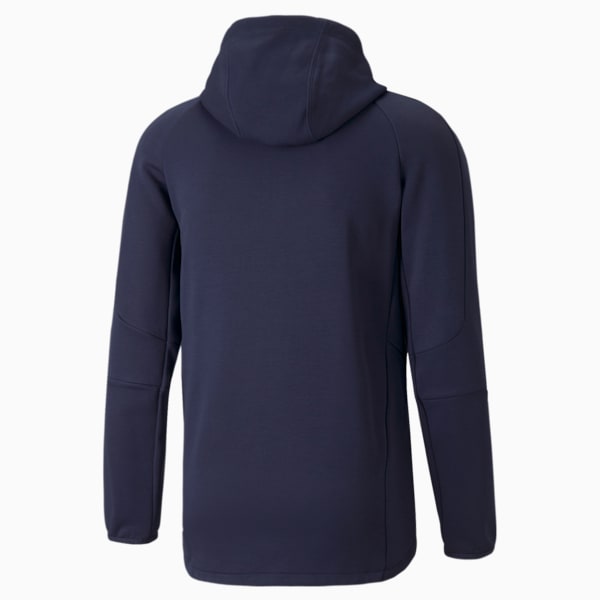 EVOSTRIPE Full-Zip Men's Slim Fit Polo Hoodie, Peacoat, extralarge-IND
