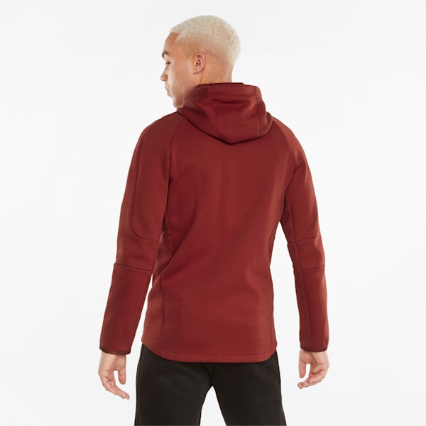 EVOSTRIPE Full-Zip Men's Slim Fit Polo Hoodie, Intense Red, extralarge-IND