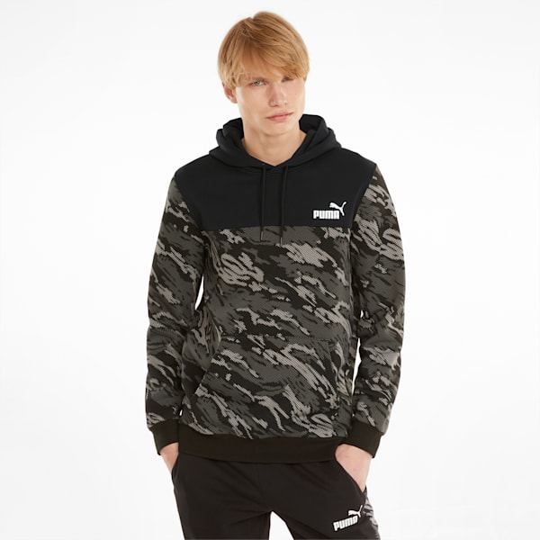 Graphic Printed Men's Hoodie, Puma Black, extralarge