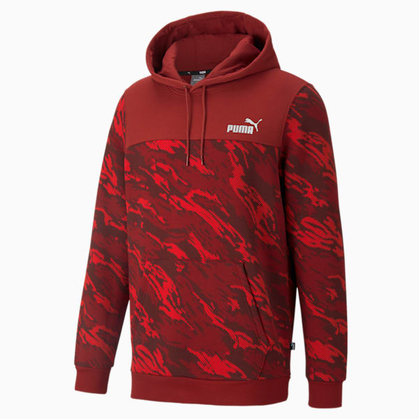Graphic Printed Men's Hoodie, Intense Red, extralarge