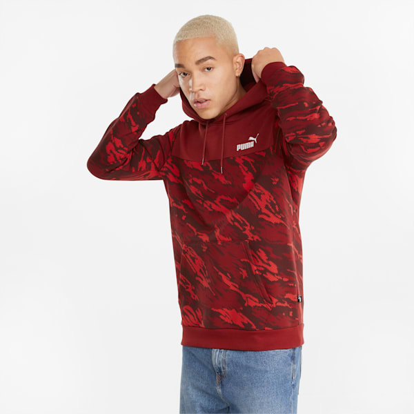 Graphic Printed Men's Hoodie, Intense Red, extralarge