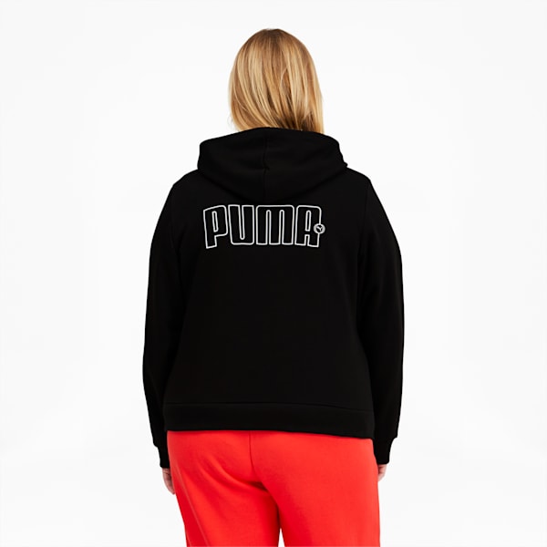 Rebel Women's Full Zip Hoodie PL, Puma Black, extralarge