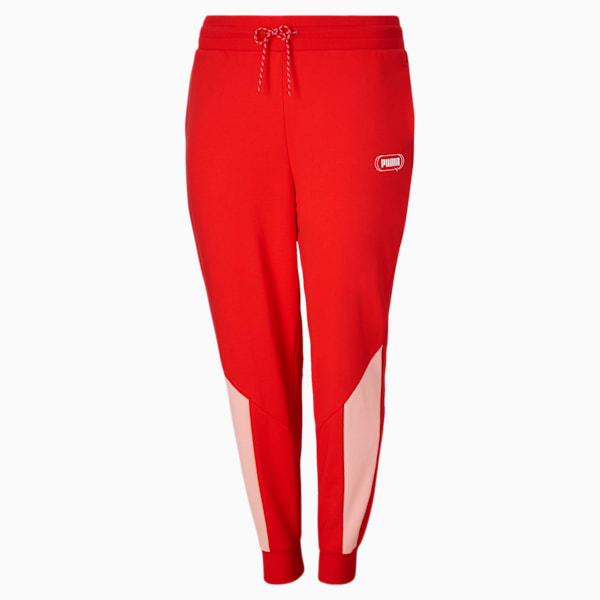 Rebel Women's High Waist Sweatpants PL, Poppy Red, extralarge