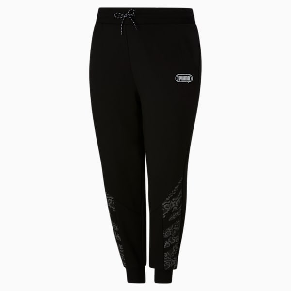 Rebel Women's High Waist Sweatpants PL, Puma Black-Untamted, extralarge