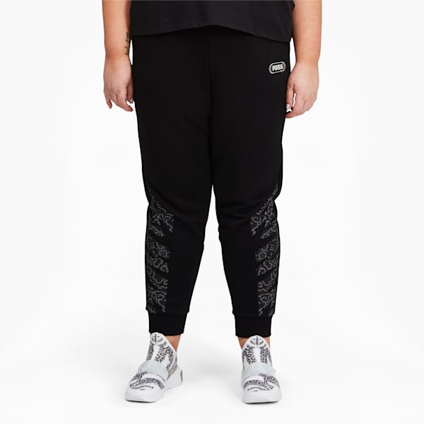 Rebel Women's High Waist Sweatpants PL, Puma Black-Untamted, extralarge