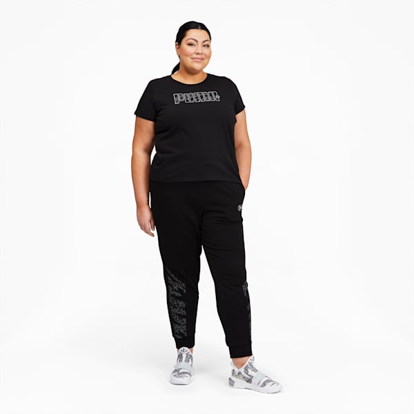 Rebel Women's High Waist Sweatpants PL, Puma Black-Untamted, extralarge