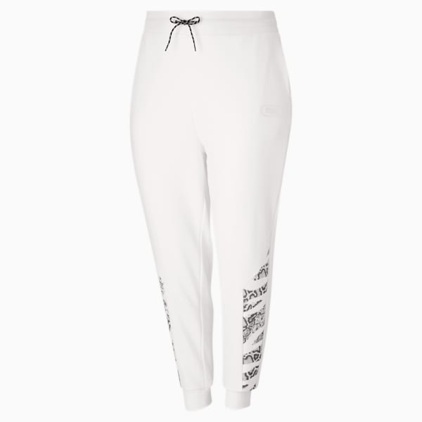 Rebel Women's High Waist Sweatpants PL, Puma White-Untamed, extralarge