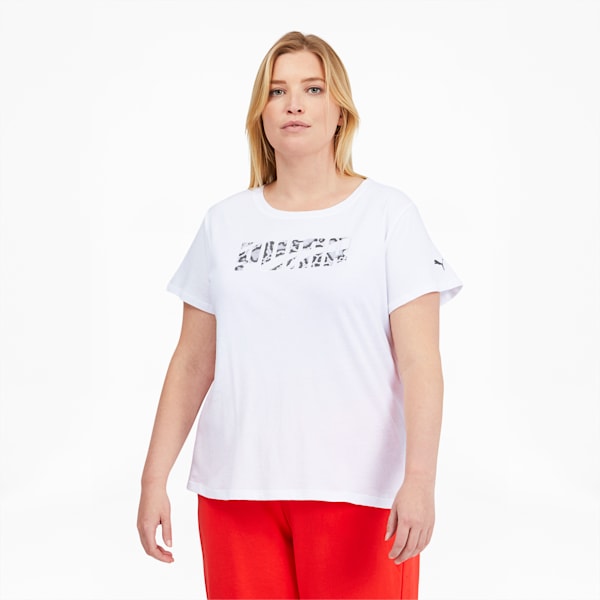 Rebel Women's Graphic Tee PL, Puma White-Untamed, extralarge