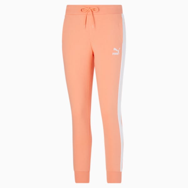Pantalones deportivos Iconic T7 para mujer, Peach Pink-Puma White