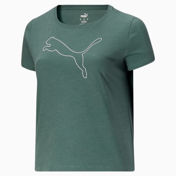 RTG Women's Heather Logo Tee PL, Blue Spruce Heather, extralarge