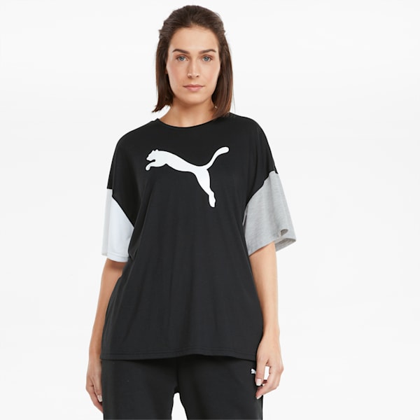 Modern Sports Fashion Women's Loose Fit T-Shirt, Puma Black, extralarge-IND