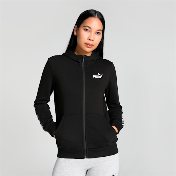 PUMA POWER Full-Zip Regular Fit Women's Hoodie, Puma Black, extralarge-IND