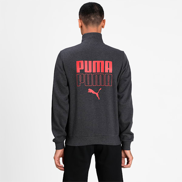 PUMA Men's Knitted Jacket, Dark Gray Heather, extralarge-IND