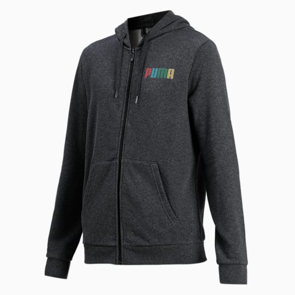 PUMA Men's Hooded Jacket, Dark Gray Heather, extralarge-IND