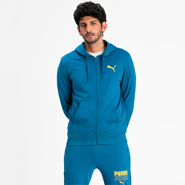PUMA Men's Zippered Hoodie, Digi-blue, extralarge-IND