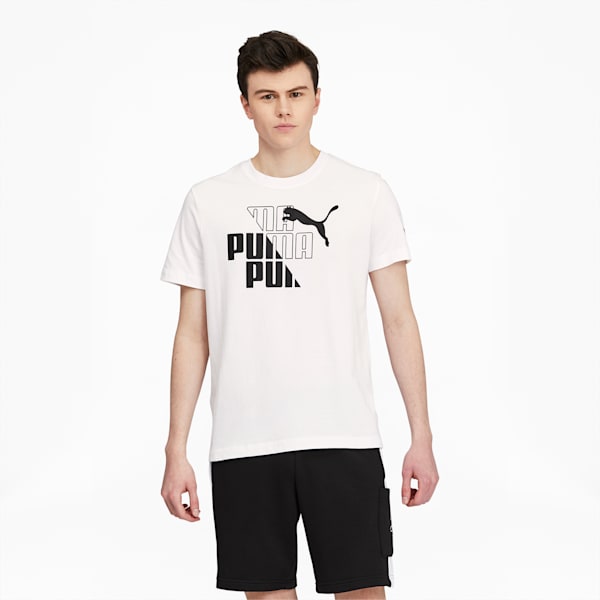 Mirrored Men's Graphic Tee, Puma White, extralarge