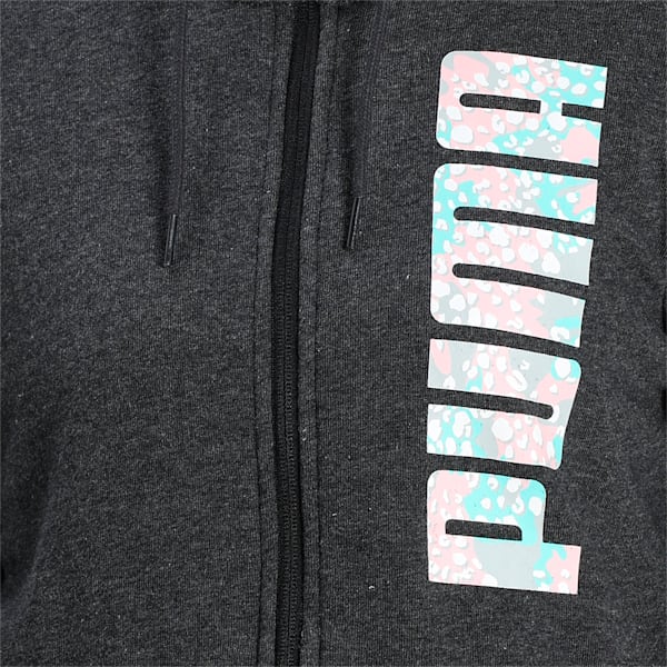 Women's Hooded Sweat Jacket, Dark Gray Heather, extralarge-IND