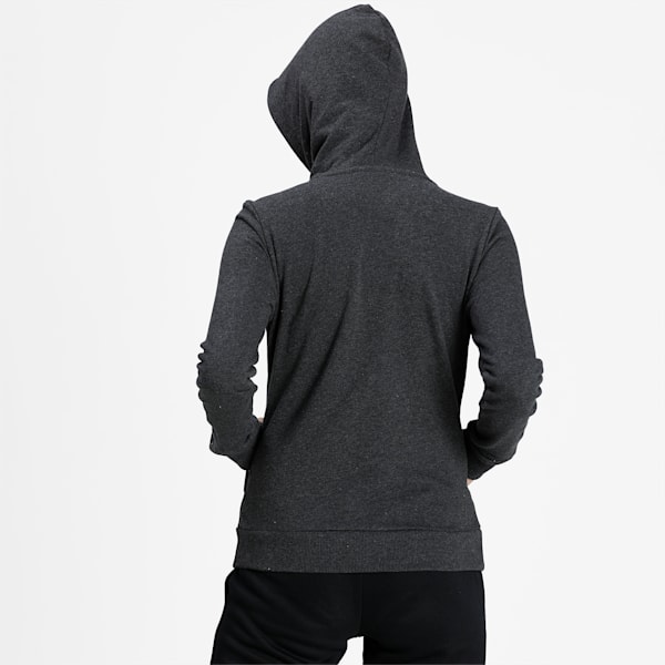 Women's Hooded Sweat Jacket, Dark Gray Heather, extralarge-IND