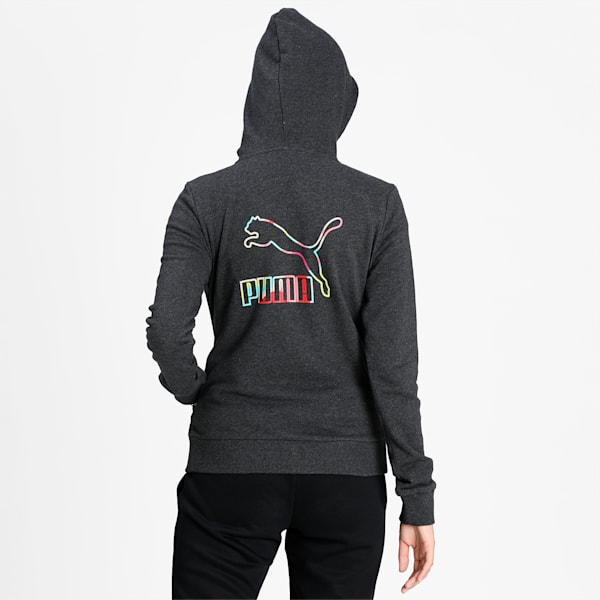 PUMA Women's Hooded Sweat Jacket, Dark Gray Heather, extralarge-IND