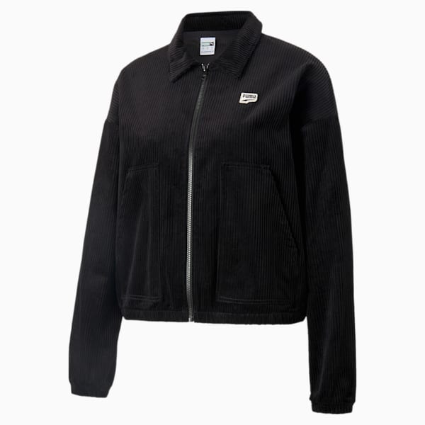 Downtown Corduroy Women's Jacket, Puma Black, extralarge