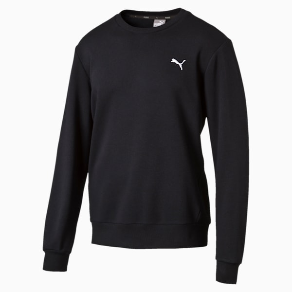 Men's Crew-Neck Sweatshirt, Cotton Black, extralarge-IND