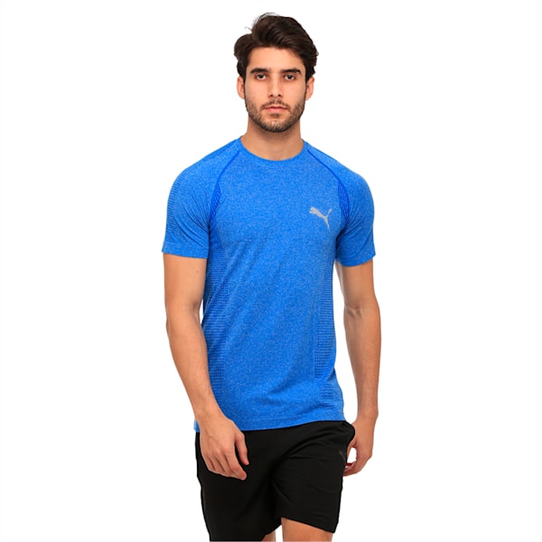 Active Men's evoKNIT Basic T-Shirt, Lapis Blue Heather, extralarge-IND