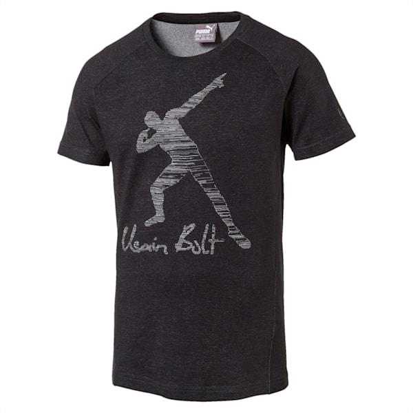Usain Bolt Men's Legend T-Shirt, Cotton Black, extralarge-IND