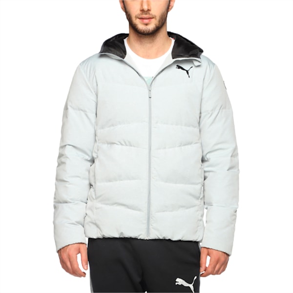 ESS Hooded Down Jacket M, Quarry-heather chambray, extralarge-IND