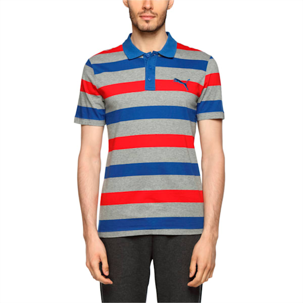 Hero Stripe Jersey Polo, Barbados Cherry, extralarge-IND