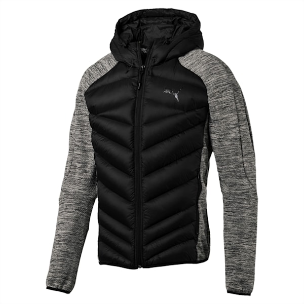 Double Knit Hybrid 600 Down Men's Jacket, Medium Gray Heather-Puma Black, extralarge-IND