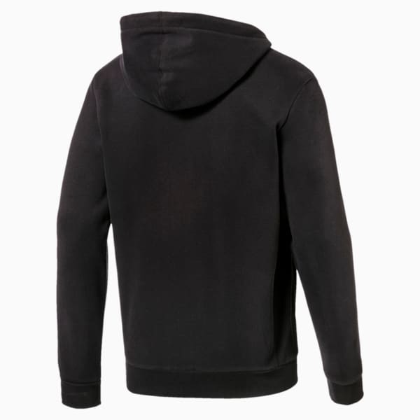 Men's Athletics Fleece Full Zip Hoodie, Cotton Black, extralarge-IND