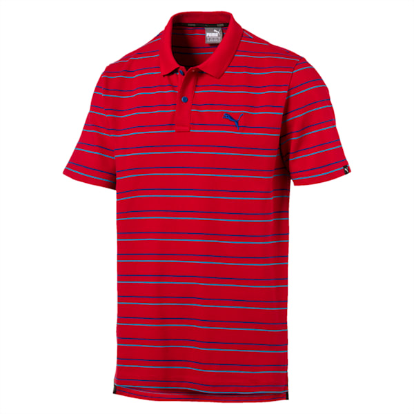 Sports Stripe Pique Polo, Barbados Cherry, extralarge-IND