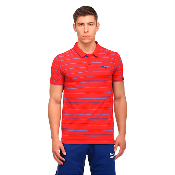 Sports Stripe Pique Polo, Barbados Cherry, extralarge-IND