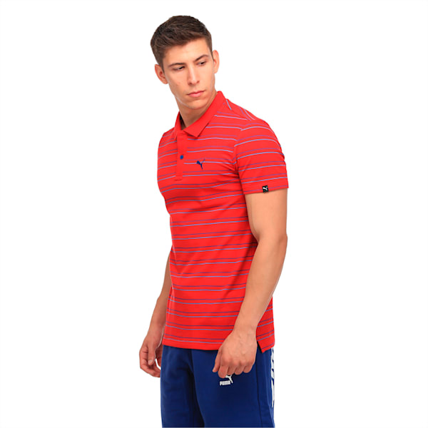 Sports Stripe Pique Polo, Barbados Cherry, extralarge-IND