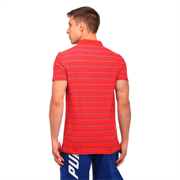 Sports Stripe Pique Polo, Barbados Cherry, extralarge-IND