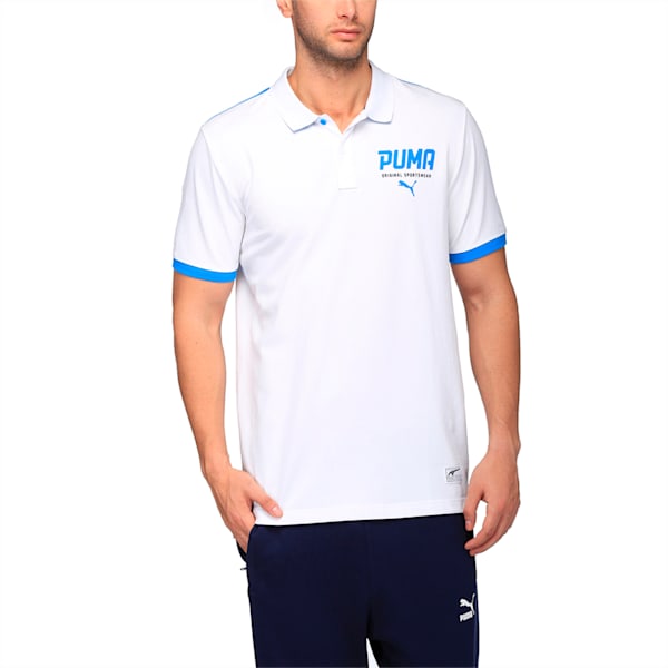 STYLE SUMMER Block Polo, Puma White, extralarge-IND