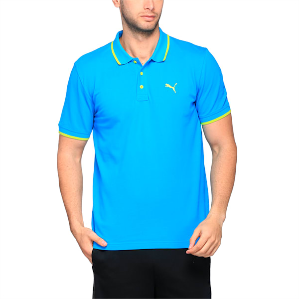 PUMA Hero Polo Puma Black-MGH, BLUE DANUBE-limepunch, extralarge-IND