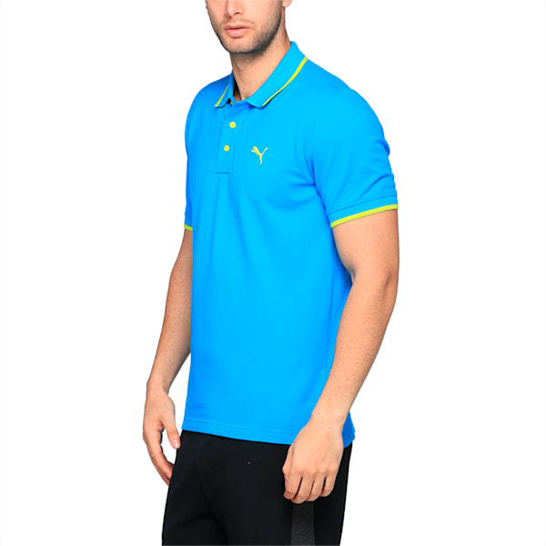 PUMA Hero Polo Puma Black-MGH, BLUE DANUBE-limepunch, extralarge-IND