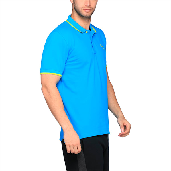 PUMA Hero Polo Puma Black-MGH, BLUE DANUBE-limepunch, extralarge-IND