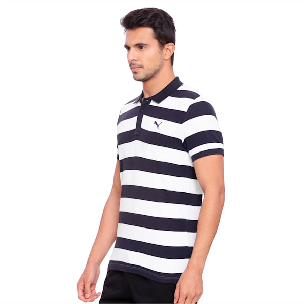 ESS Striped Pique Polo, Peacoat-white, extralarge-IND