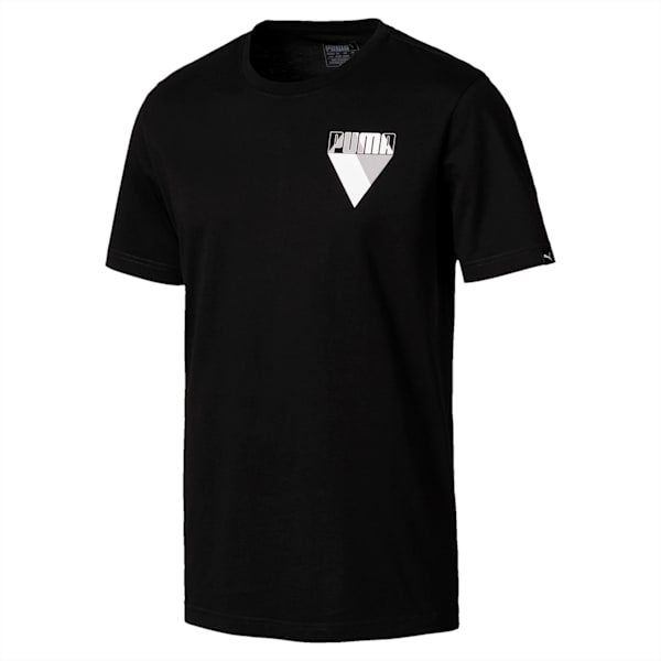 Men's Graphic Brand Tee, Cotton Black, extralarge-IND