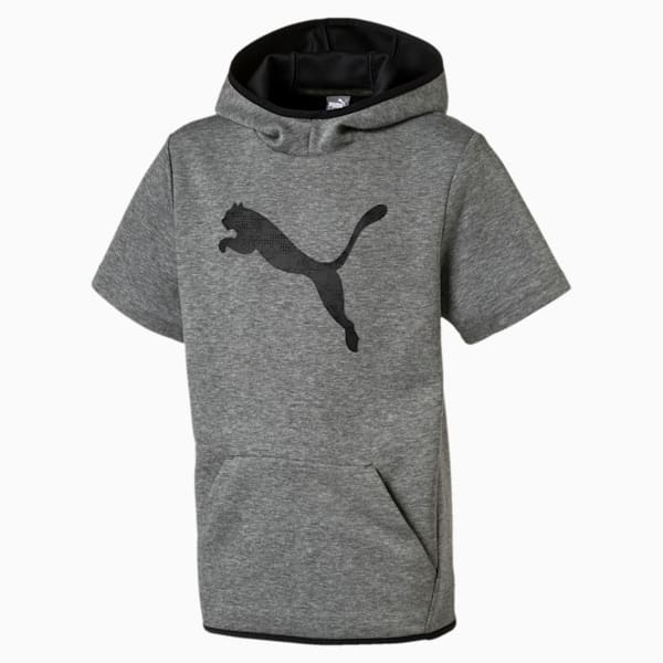 Sudadera con capucha sin mangas juvenil TECH, Medium Gray Heather, extralarge