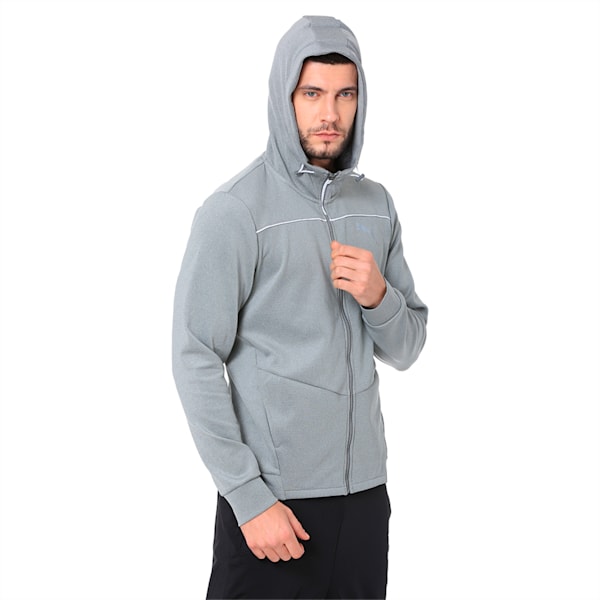 Active Men's Tech Stretch Full Zip Hoodie, Medium Gray Heather, extralarge-IND